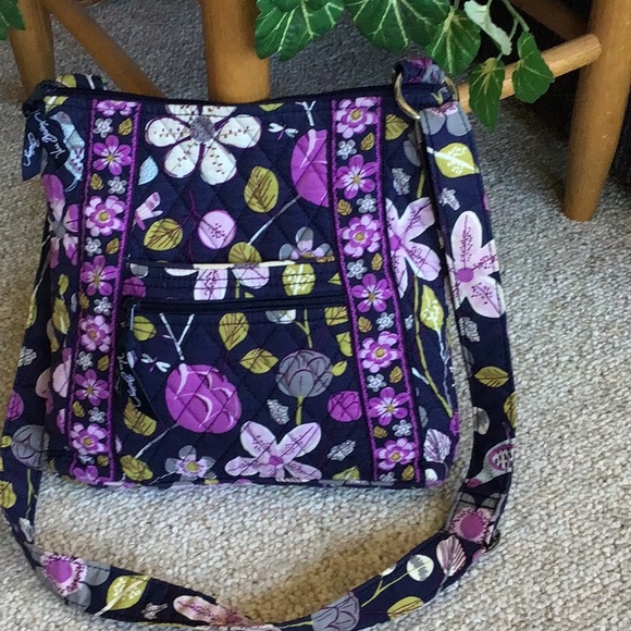 Vera Bradley Purple Floral Nightingale Bag - Picture 1 of 2